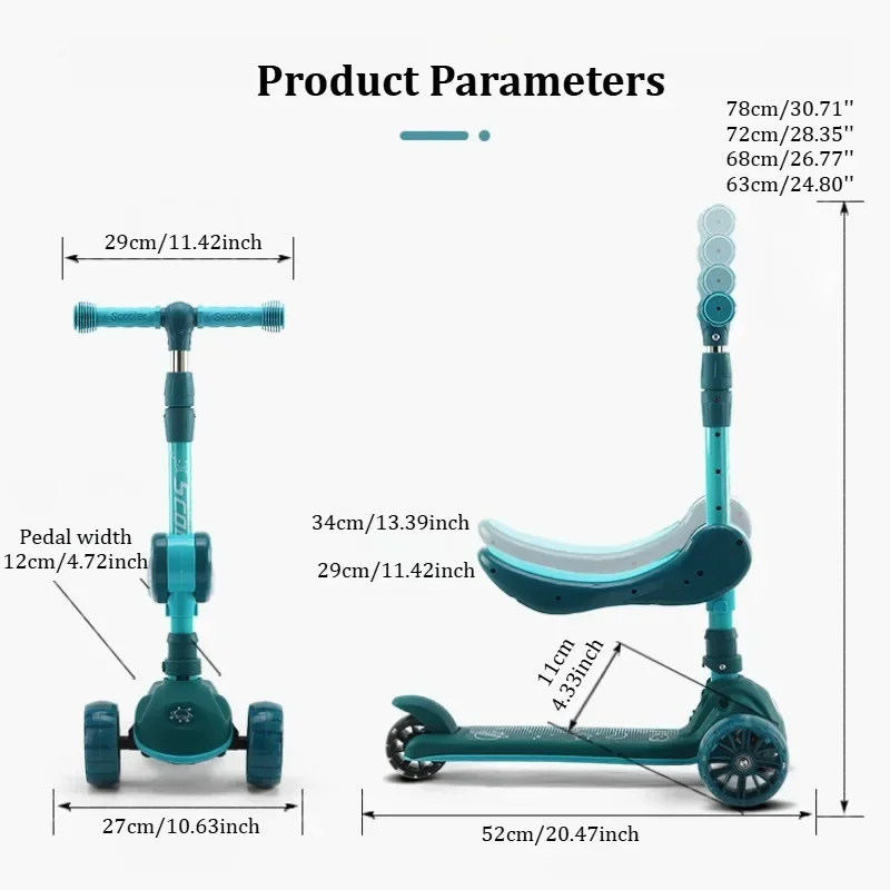 2-in-1 Kids Kick Scooter with  - đánh giá và giá Kids Toys Scooter