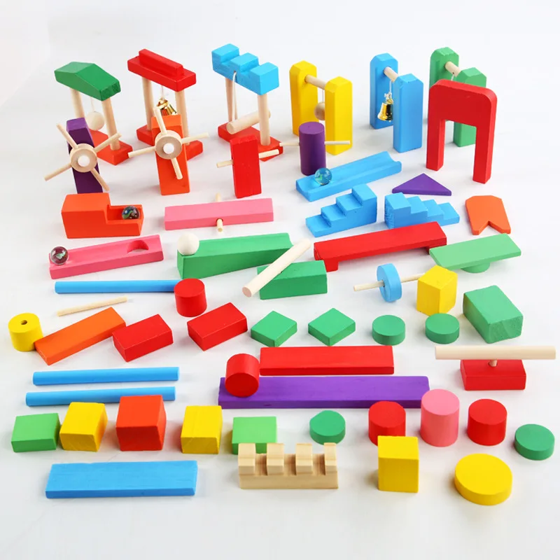 Montessori Wooden Rainbow Domi - đánh giá và giá Wooden Blocks Stacking