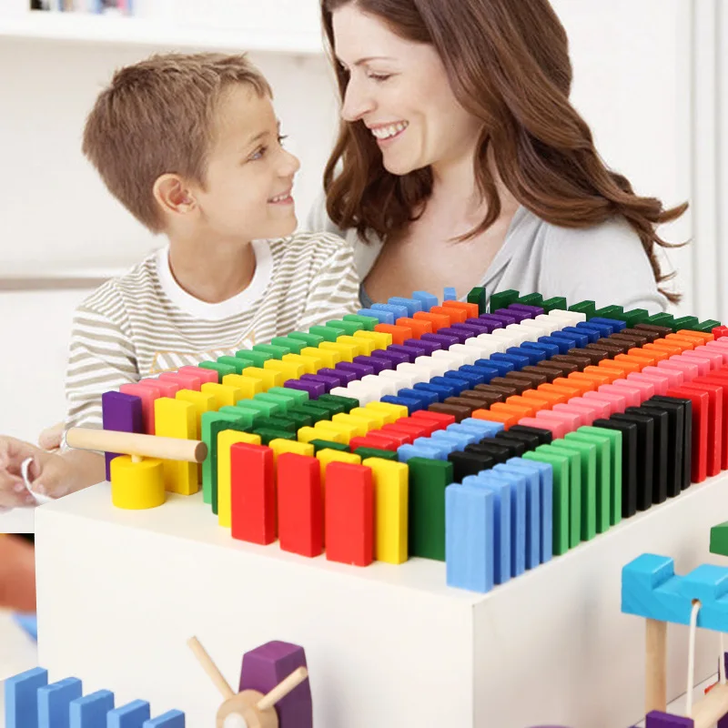 Montessori Wooden Rainbow Domi - đánh giá và giá Wooden Blocks Stacking