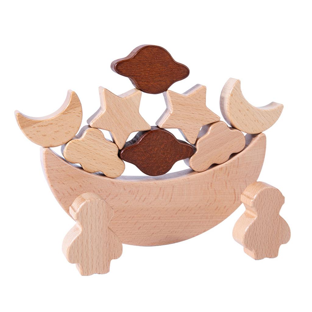 Montessori Toys Moon Stacking  - đánh giá và giá Wooden Blocks Stacking