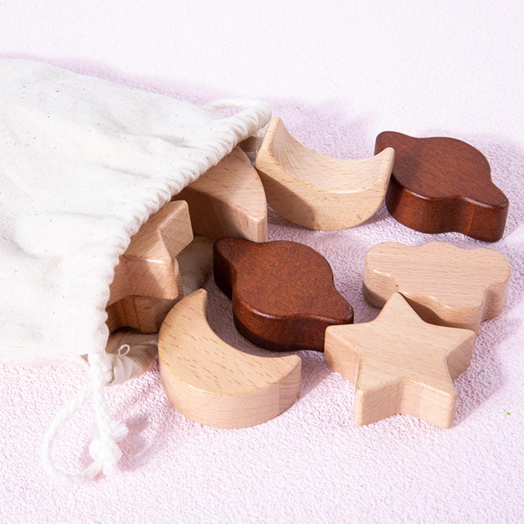 Montessori Toys Moon Stacking  - đánh giá và giá Wooden Blocks Stacking