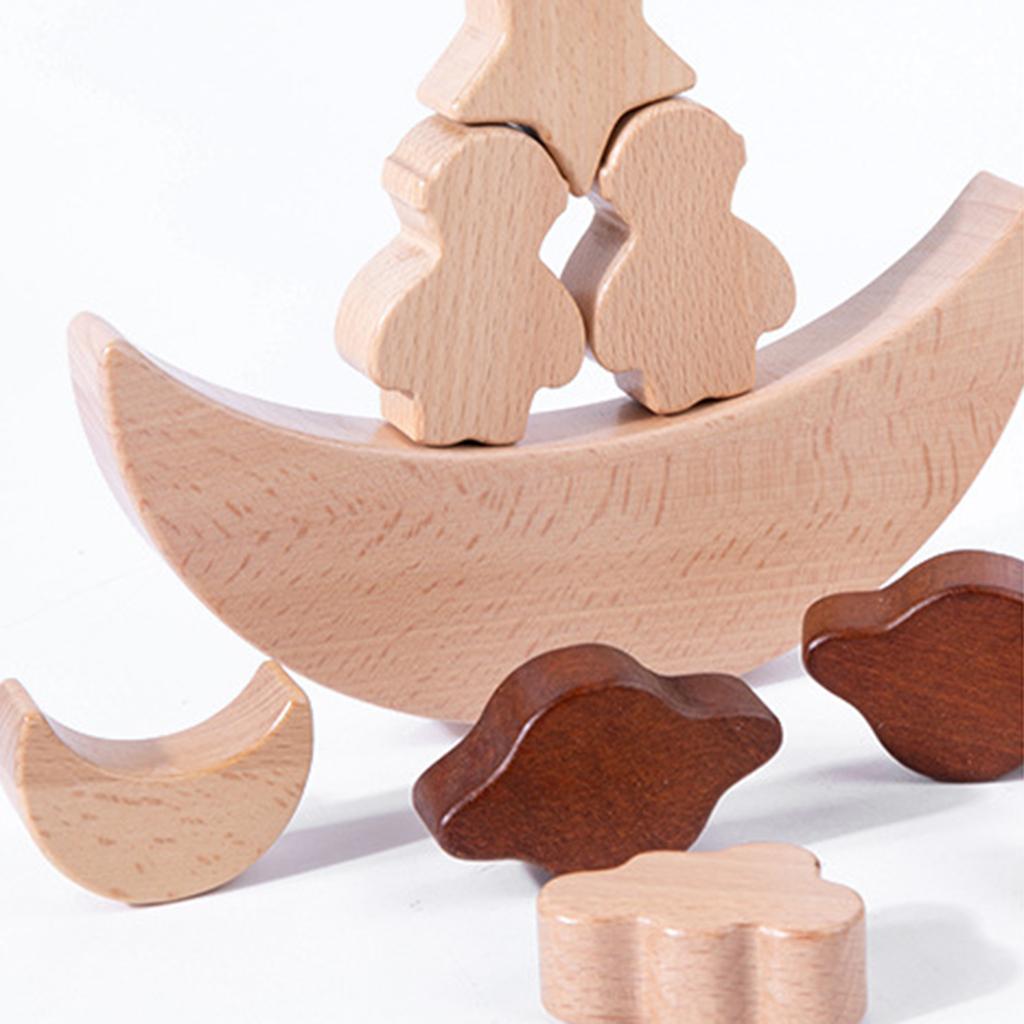 Montessori Toys Moon Stacking  - đánh giá và giá Wooden Blocks Stacking