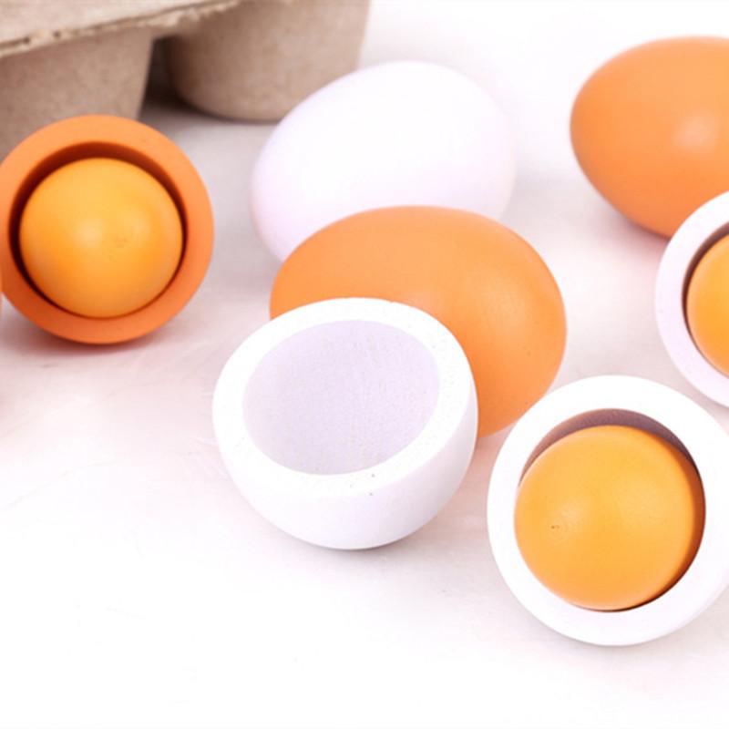 6Pcs Kitchen Wooden Artificial - đánh giá và giá Kids Toys Play Egg
