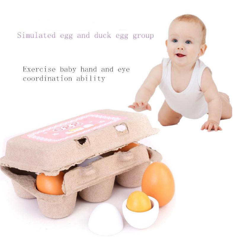 6Pcs Kitchen Wooden Artificial - đánh giá và giá Kids Toys Play Egg