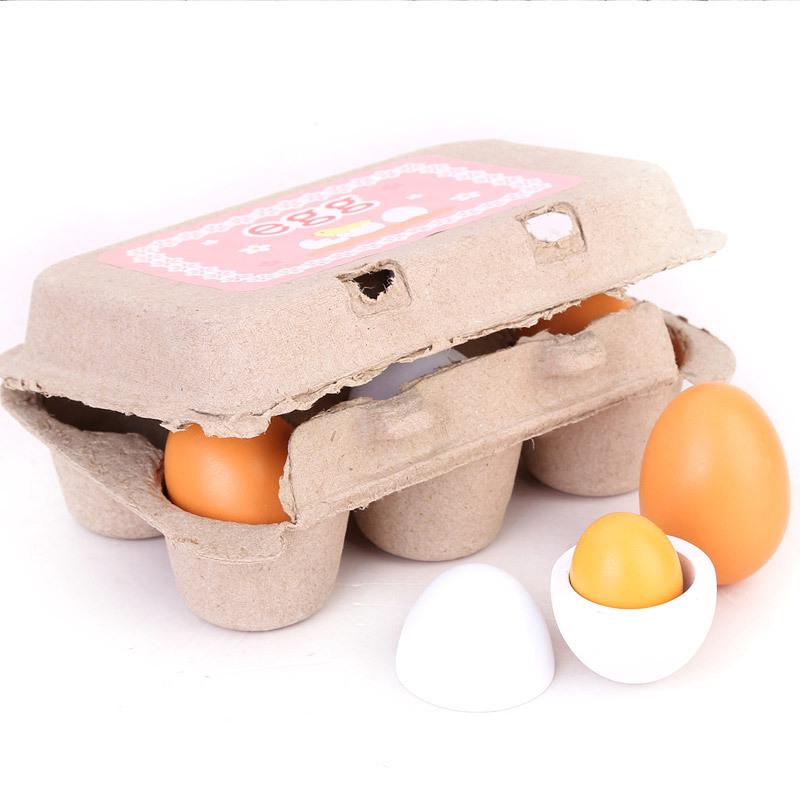 6Pcs Kitchen Wooden Artificial - đánh giá và giá Kids Toys Play Egg