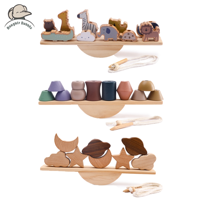Baby Animal Threading Toys Woo - đánh giá và giá Wooden Blocks Stacking