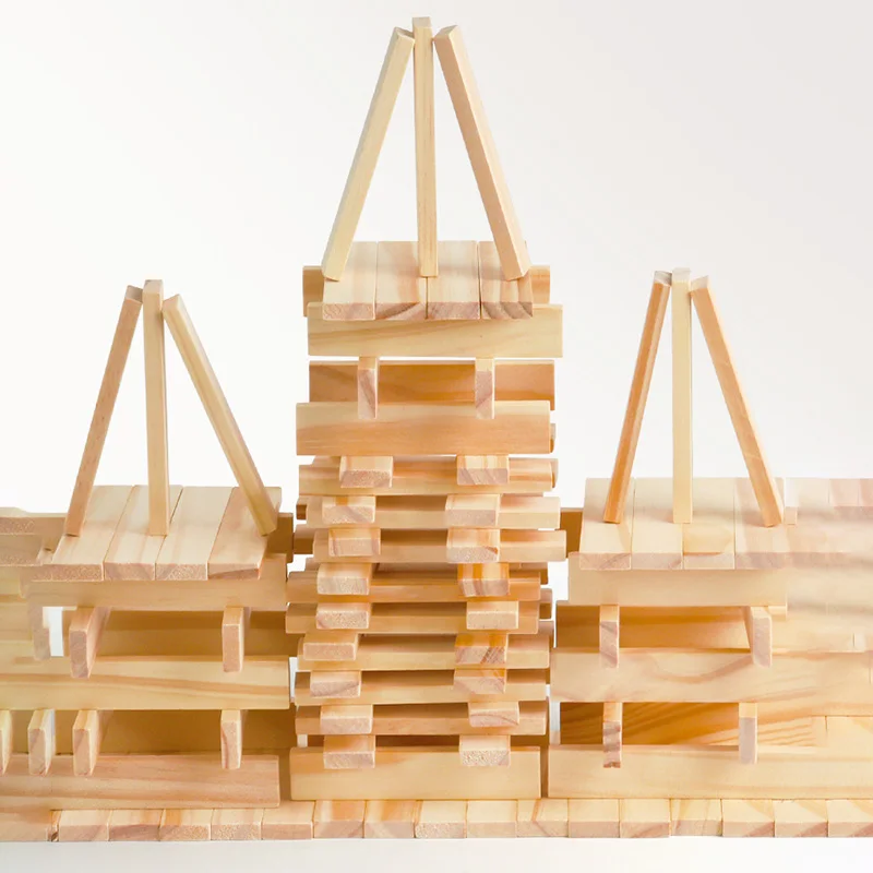 100PCS Classic Wooden Building - đánh giá và giá Wooden Blocks Stacking