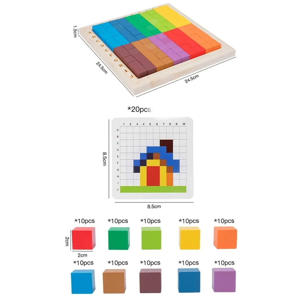 Montessori Color Counting Buil - đánh giá và giá Wooden Blocks Stacking