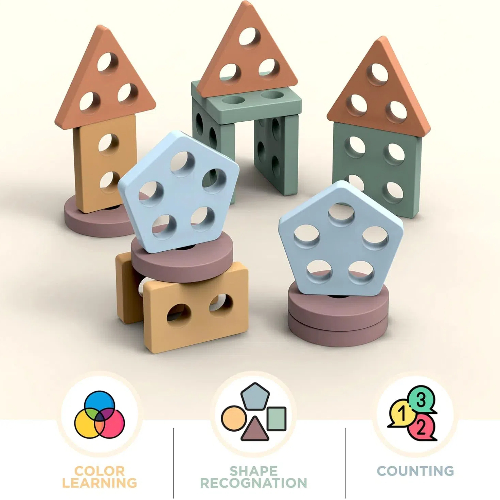 Montessori Toys For 18+ Months - đánh giá và giá Wooden Blocks Stacking