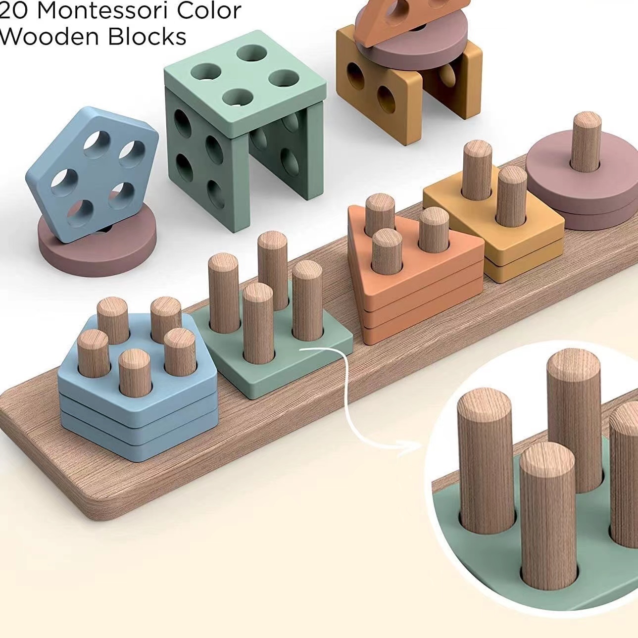 Montessori Toys For 18+ Months - đánh giá và giá Wooden Blocks Stacking