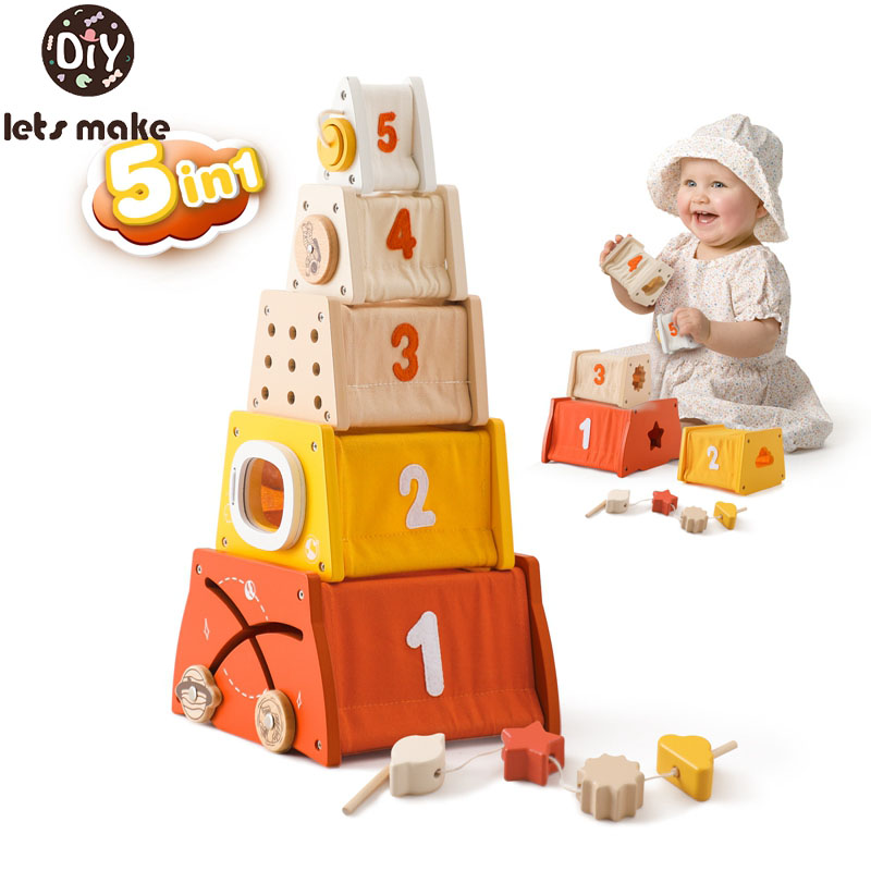Kids Wooden Montessori Toys Th - đánh giá và giá Wooden Blocks Stacking